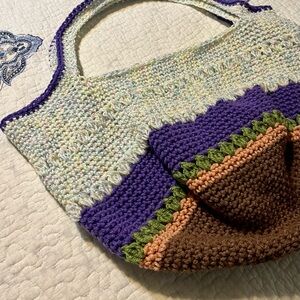 Handcrafted Multicolor Crochet Tote Bag